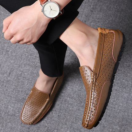 Scarpe casual da uomo di marca di lusso estiva Mocassini da uomo in vera pelle morbida Mocassini Designer italiano Scarpe da barca traspiranti