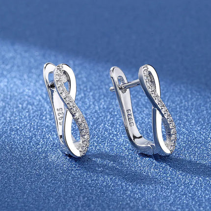 Orecchini in argento sterling 925 gioielli di alta qualità retrò modello semplice orecchini con zirconi bianchi viola vendita calda platinumshop