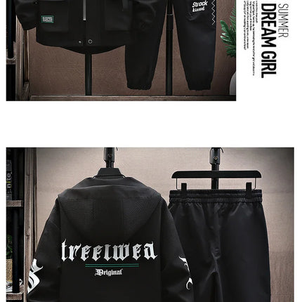 Autumn Men Tracksuit Casual Joggers Hooded Spring Sportswear Jackets Pants 2 Piece Sets Hip Hop Running Sports Suit
