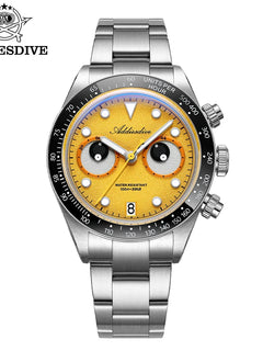 ADDIESDIVE Luxury Men's Watch AD2557 VK64 Quartz Chronograph 40mm Ceramic Bezel BGW9 Luminous 100M Waterproof Fashion Watch
