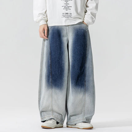 Jeans Pantaloni casual stile americano da uomo Pantaloni lanterna da uomo larghi alla moda Streetwear Pantaloni hip-hop da uomo in denim oversize a gamba larga
