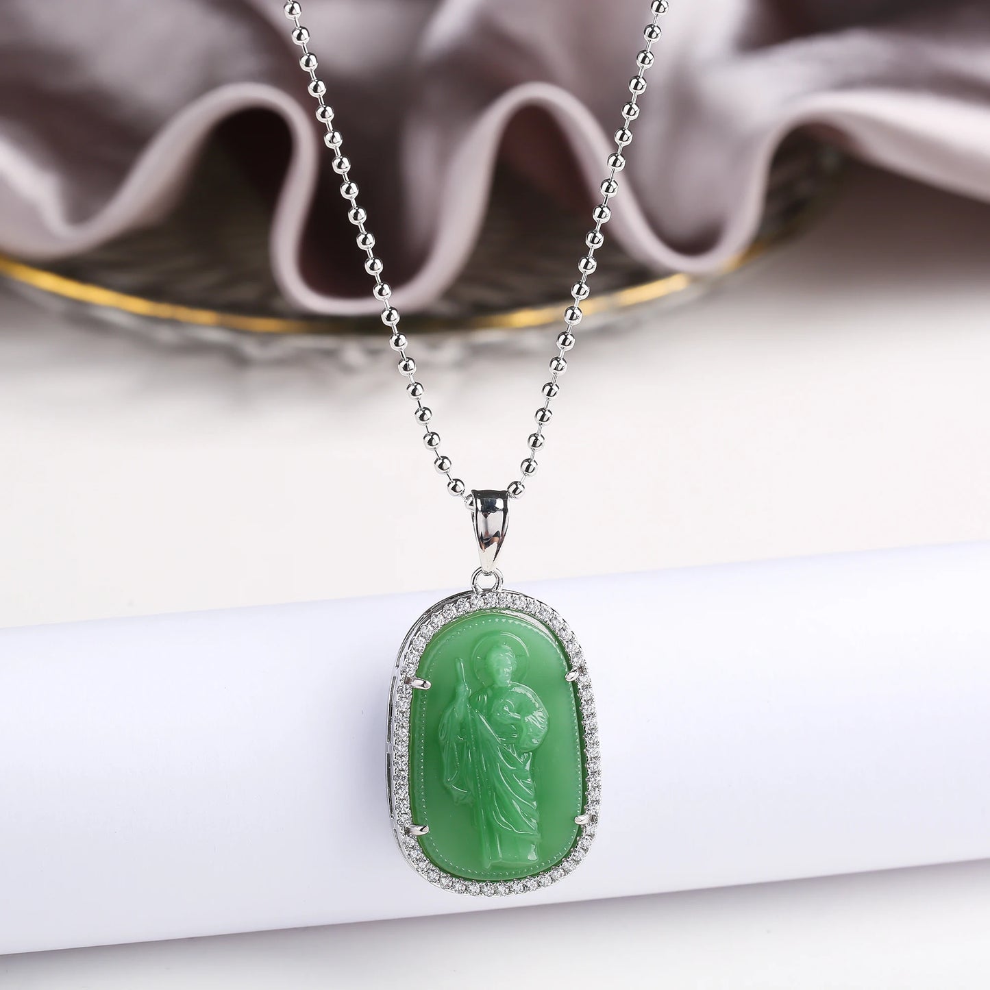 Oro/argento vendita calda stile religioso placcato oro St. Jude zircone collana pendente personalizzato per uomo donna regalo gioielli festa