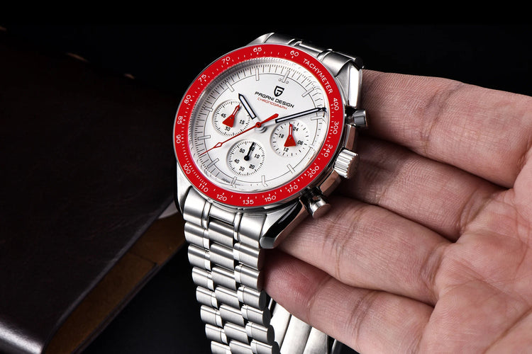 PAGANI DESIGN 500 Orologio da Uomo di Lusso con Cronografo Sportivo, Quadrante Tondo, Vetro Zaffiro AR, Movimento Giapponese, Acciaio 316L, Luminoso platinumshop