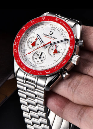 PAGANI DESIGN Nuovo Orologio da Uomo di Lusso al Quarzo con Vetro Zaffiro AR, Cronografo Sportivo Impermeabile 500 ATM, Movimento Giapponese, Luminoso, in Acciaio 316L