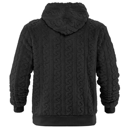 Cross-border Loose Men's Winter Retro Warm Double-Sided Velvet Casual Trend Hooded Pocket High Street Sweater