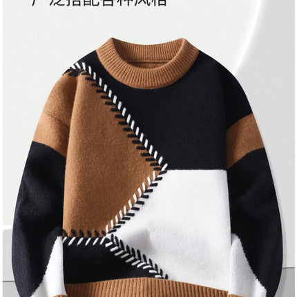 Sweaters men 2025 Winter Letter pattern thick sweater men Student youth sweaters autumn Men's wool pullovers full