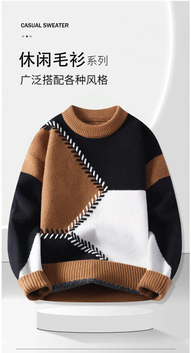 Sweaters men 2025 Winter Letter pattern thick sweater men Student youth sweaters autumn Men's wool pullovers full