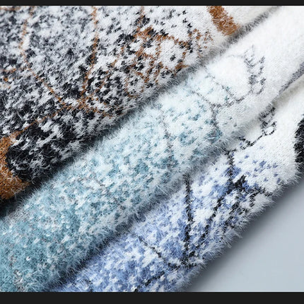 Harajuku Sweater Men's Y2K Knitted Letter Printing Sweater Men's Wool Pullover Men's Retro Knitted Color Block Tops