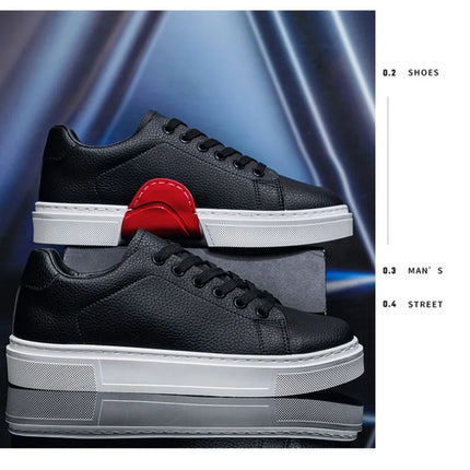 Fashion Men's Sneakers High Quality Leather Casual Shoes Luxury Business Office Shoes Trendy Skateboard Shoes Zapatillas Hombre