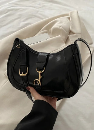 Elegante Borsa a Tracolla da Donna - Borsetta Quadrata Retrò con Chiusura a Zip, in Resistente Materiale PU
