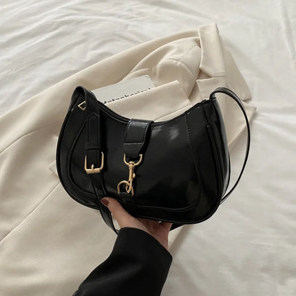 Elegante Borsa a Tracolla da Donna - Borsetta Quadrata Retrò con Chiusura a Zip, in Resistente Materiale PU