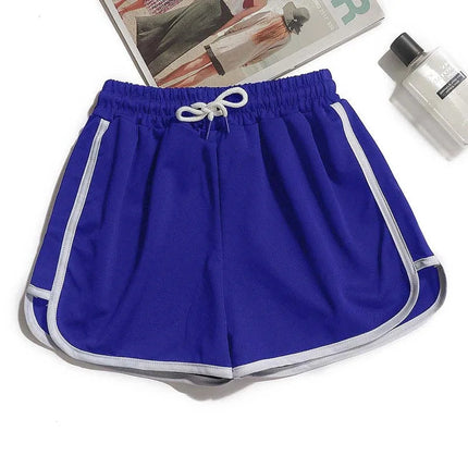 1pcs Summer Women Casual Solid Shorts Girl Gym Workout Shorts Pants Ladies Mid Waisted Yoga Short Student  Loose Shorts S-3XL PlatiNum
