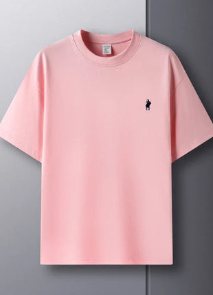 T-shirt homme col rond manches courtes 100 % pur coton, vente chaude, marque de luxe, été, broderie exquise, poney, haut respirant