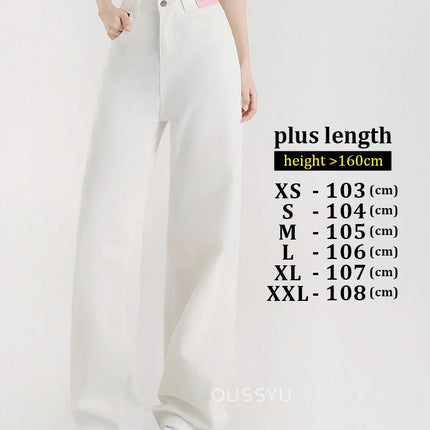 Nuova estate morbida Lyocell Jeans donna blu kaki bianco vita alta dritto sottile gamba larga pantaloni in denim Y2k abbigliamento femminile allentato 2XL