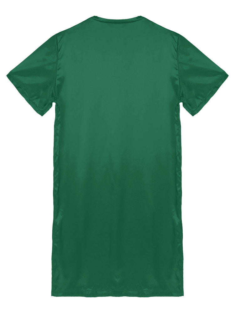 Donna uomo pigiama in raso di seta pigiameria maniche corte camicia da notte Kimono accappatoio abito da notte accappatoio camicia da notte estiva Homewear