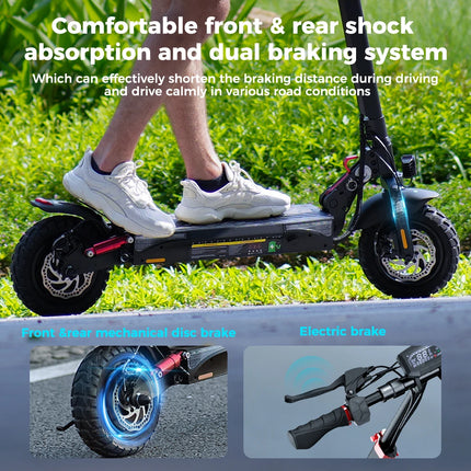 IScooter iX3 1000W max potente Scooter elettrico 40KM gamma 10 pollici fuoristrada pneumatico elettrico Kick Scooter 10Ah 40 KM/H Scooter per adulti