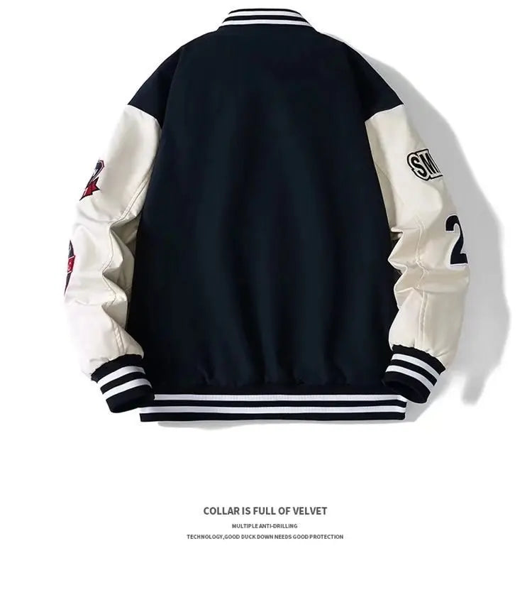 Spring and Autumn New Baseball Jacket Men's Jacket Street Hip Hop Windproof Jacket Autumn and Winter Warm Baseball Shirt Jakcet