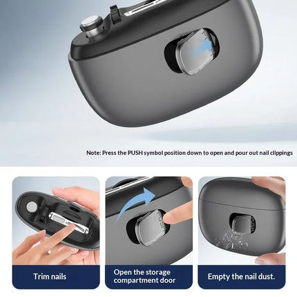 2 IN 1 Electric Nail Clipper Cutter with LED Light Magnifying Glass Automatic Nail for Baby Adult Mini Manicure Tools Nail Care