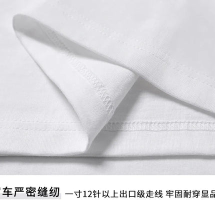 600G Heavy Cotton Short-sleeved T-shirt Men's and Women's Summer Loose Casual Trend Versatile Round Neck Half-sleeved Clothes PlatiNum