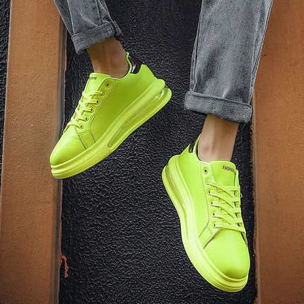 Men's Platform Sneakers Solid Design Sports Running Tennis Sneakers Lace Up Walking Trainers Shoes Casual Outdoor Shoes 39-44