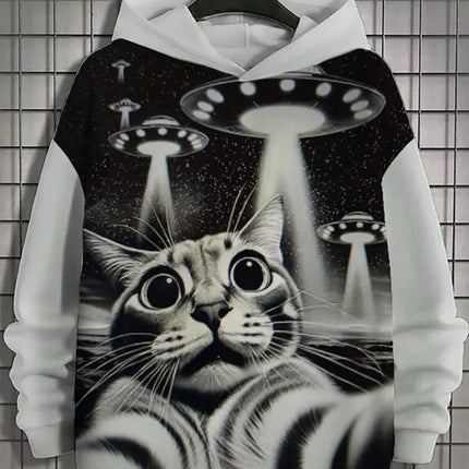 Cartoon Graffiti Cat Pattren Unisex Hoodies Sweatshirt 3D Print Men/Women Tracksuit Coat Harajuku Hoodie Pullover Men's Clothing