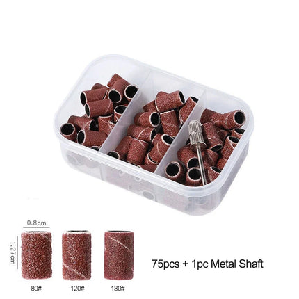 Nail Sanding Ring Bands 80/120/180/240 Grit Electric Manicure Drill Grinding Heads UV Gel Polish Removal Pedicure Abrasive Tools 2028
