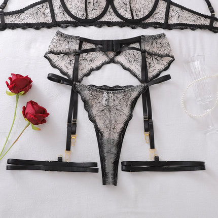 Tornova Erotic Lingerie High-quality Complex Craftsmanship See-through Embroidery Shaping Slim Women Sexy Lingerie Split Hot Set