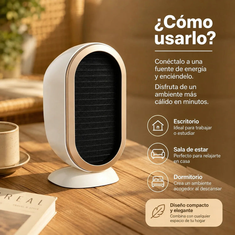 Portable 400W Low-Consumption PTC Electric Heater for Desk and Home, Mini Ceramic Fast-Heating Heater with Automatic Shut-Off