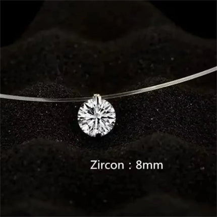 1ct Moissanite diamante S925 argento sterling invisibile trasparente lenza clavicola collana a catena gioielli da donna PlatiNum