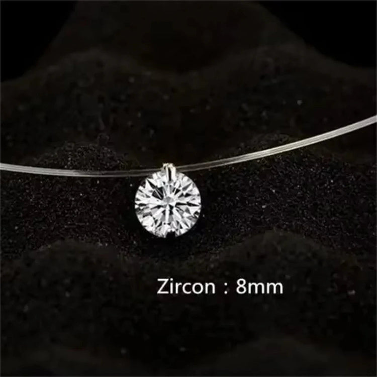 1ct Moissanite diamante S925 argento sterling invisibile trasparente lenza clavicola collana a catena gioielli da donna PlatiNum