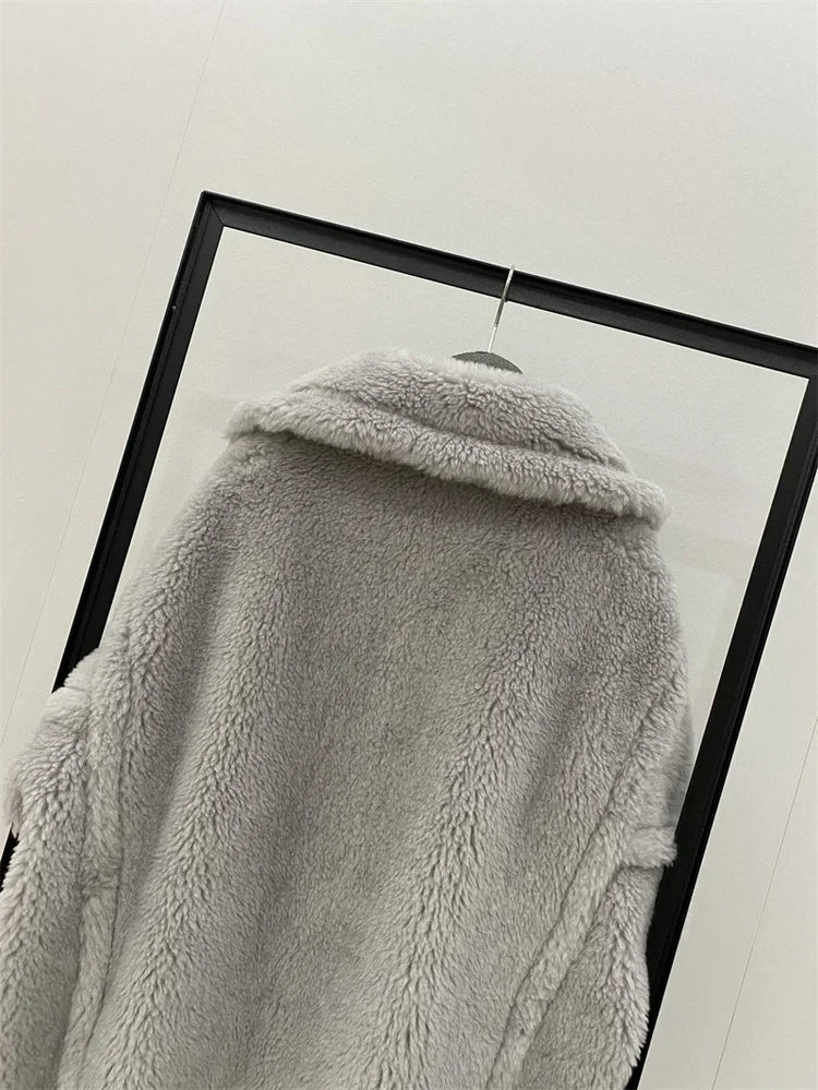 Max Teddy Coat 62% Alpaca 26% Wool 12% Silk Coat Winter Thicken Women's Coat