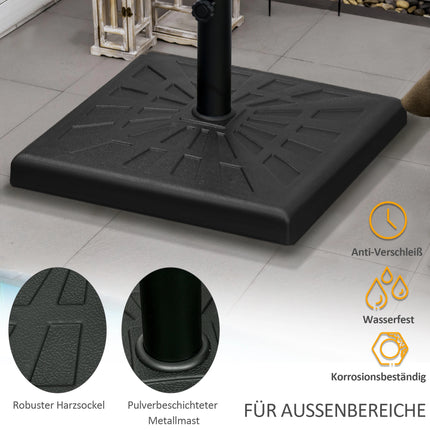 2 Pezzi Pesi per Base Ombrellone a Sbalzo 80kg Acqua/105kg Acqua e Sabbia, Pesi Pesanti per Supporto Ombrellone da Esterno Nero
