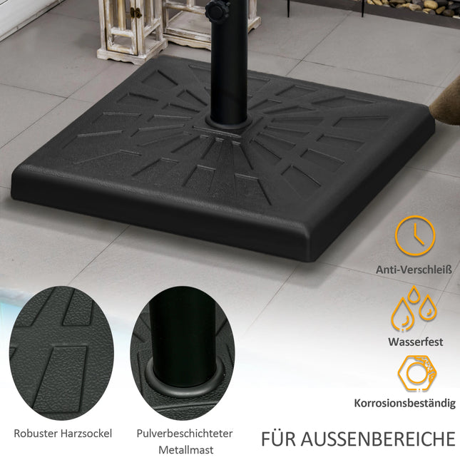 2 pièces poids de base de parasol déporté 80 kg eau/105 kg eau et sable, poids lourds pour support de parasol d'extérieur noir