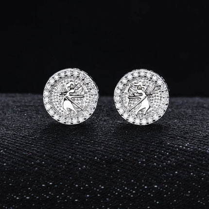 MossanRappr 0.4cttw Moissanite Angel Iced out Hip Hop Orecchini con perno 925 Sterling Silver D Colore Punk Gioielli di moda per gli uomini platinumshop