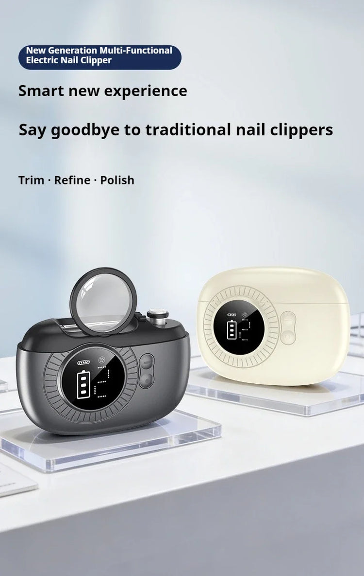 2 IN 1 Electric Nail Clipper Cutter with LED Light Magnifying Glass Automatic Nail for Baby Adult Mini Manicure Tools Nail Care