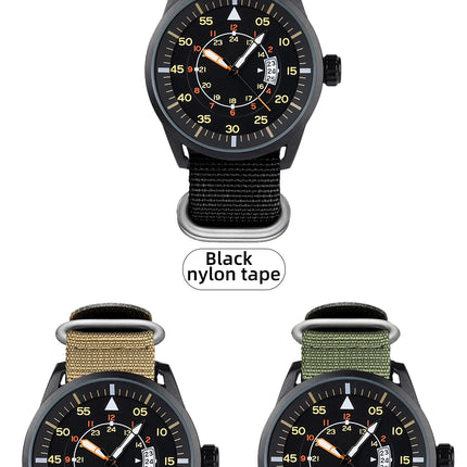 ADDIESDIVE 44mm Men's Fashion Quartz Watch 50m Waterproof Luminous Watch Large Dial High Quality Nylon Strap Men's Analog Watch