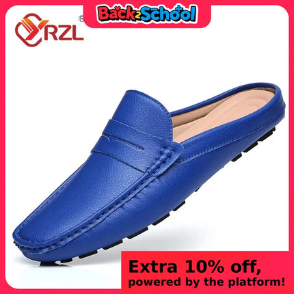 YRZL mocassini estate Slip on mezze scarpe per uomo pantofole in pelle PU Casual traspirante comodi mocassini mocassini scarpe Casual da uomo