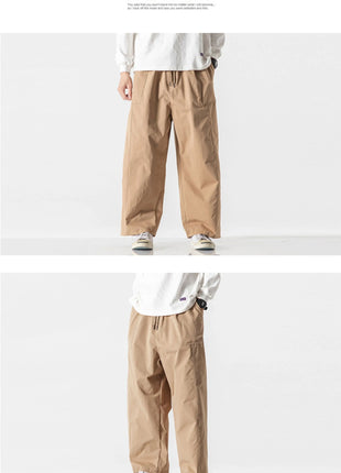 Pantaloni estivi da uomo a gamba larga Pantaloni moda casual solidi leggeri e sottili Harun Pantaloni da jogging larghi da uomo Pantaloni cargo Streetwear Taglie forti 5XL