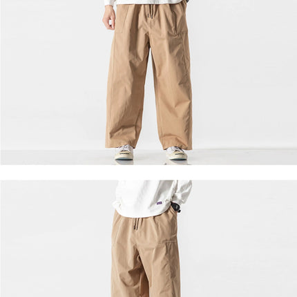 Pantaloni estivi da uomo a gamba larga Pantaloni moda casual solidi leggeri e sottili Harun Pantaloni da jogging larghi da uomo Pantaloni cargo Streetwear Taglie forti 5XL