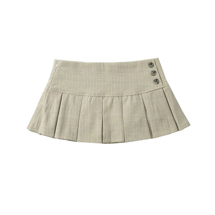 YENKYE Amerikanischer Retro Faltenrock Damen Sommer Sexy Niedriger Taille Rock Cool Girl Y2K Saia