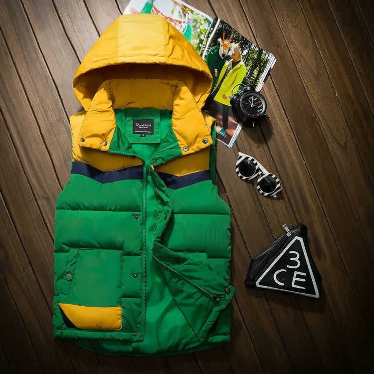 2026 Autumn Winter Hooded Vest Men Casual Slim Warm Women Sleeveless Jacket Coat Youths Mens Man Vest Plus Size S-3XL