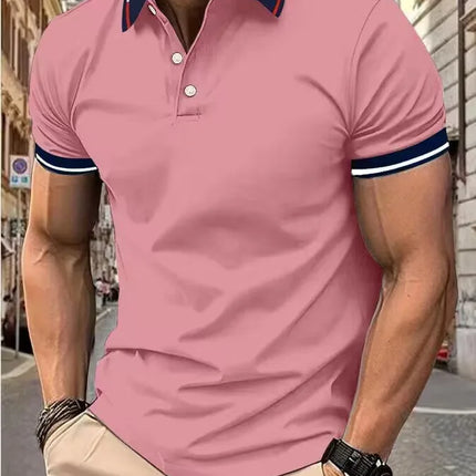 Men's short sleeve top daily casual short sleeve T-shirt with lapel casual short sleeve men's casual T-shirt
