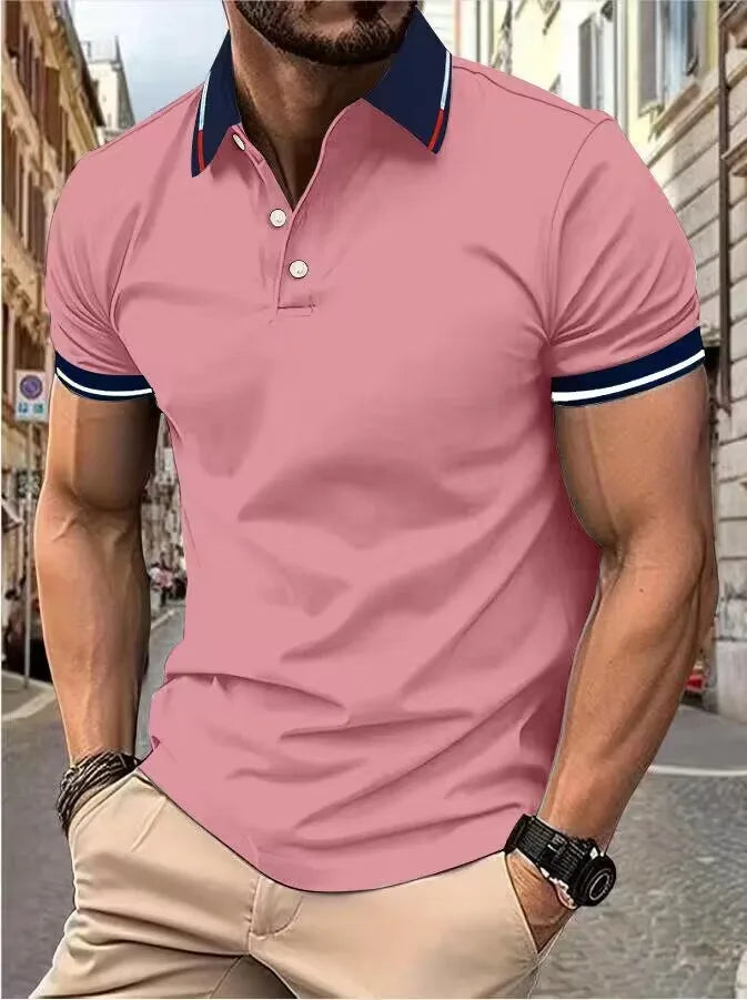 Top a maniche corte da uomo T-shirt casual quotidiana a maniche corte con risvolto casual a maniche corte T-shirt casual da uomo