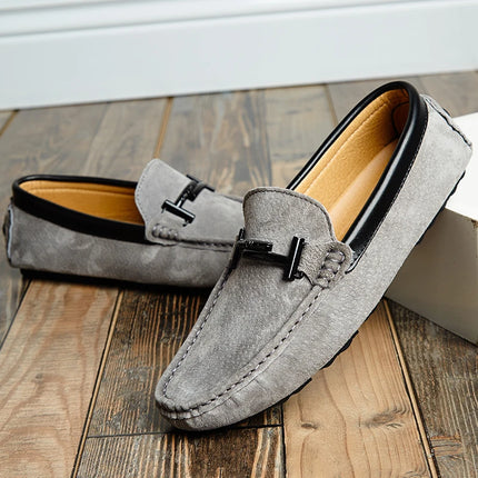 Estate nuovi mocassini in pelle scamosciata comodi appartamenti scarpe Casual da uomo traspirante Slip-On scarpe da guida in morbida pelle mocassini 2022