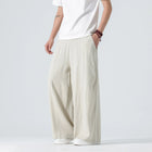 Men's Cotton Linen Straight Leg Pants, Retro Style, Loose Fit, Lightweight, Thin, Nepal Style, Comfortable, Harajuku Style, Plus Size up to 5XL