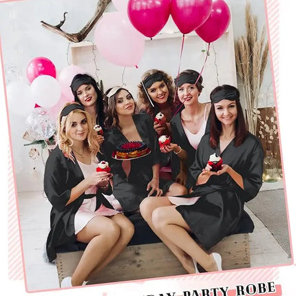 Set da 8/12 pezzi di vestaglie in raso di seta per feste spa, matrimoni, compleanni, per la sposa e per pigiama party