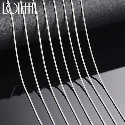 DOTEFFIL 925 Sterling Silver 5/10pcs/Lot 16/18/20/22/24/26/28/30 Inch 1.2mm Snake Chain Necklace For Woman Man Fashion Jewelry PlatiNum