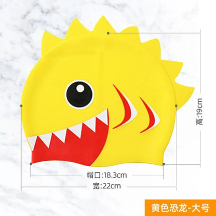Modello squalo balena proteggi le orecchie per capelli lunghi modello cartone animato dinosauro cappello da nuoto cuffia da nuoto cappello elastico cappello da piscina