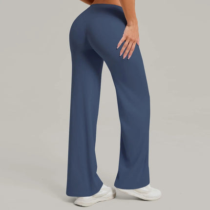 Women's Pilates Yoga Pants Sports Fitness Flared Peach Hip-lifting Leggings Outdoor Workout Training Running Casual Trousers PlatiNum