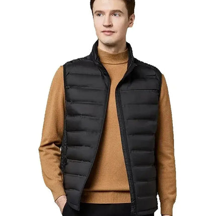 90%White Duck Down Winter Couple Vest Sleeveless Puffer Jacket Graphene Liner Stand Collar Warm Down Gilet Coats Big Size 8XL